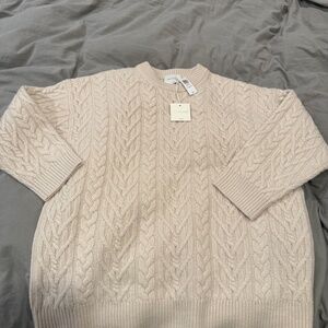 Aritzia Cream Cable Knit Sweater